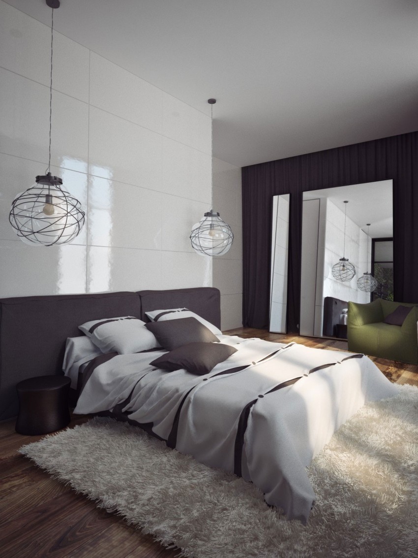 Slaapkamer met luxe loft penthouse